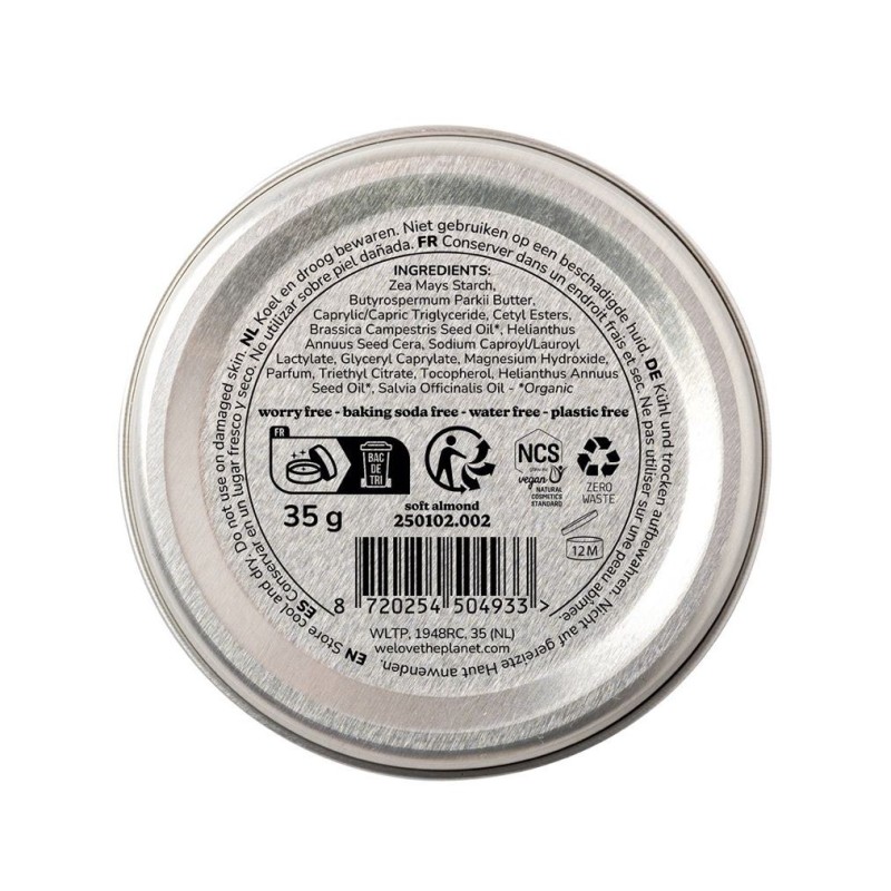 Dezodorant w kremie Soft Almond (So Sensitive), bez sody,certyfikowany bez aluminium, wysoka jakość, We Love The Planet